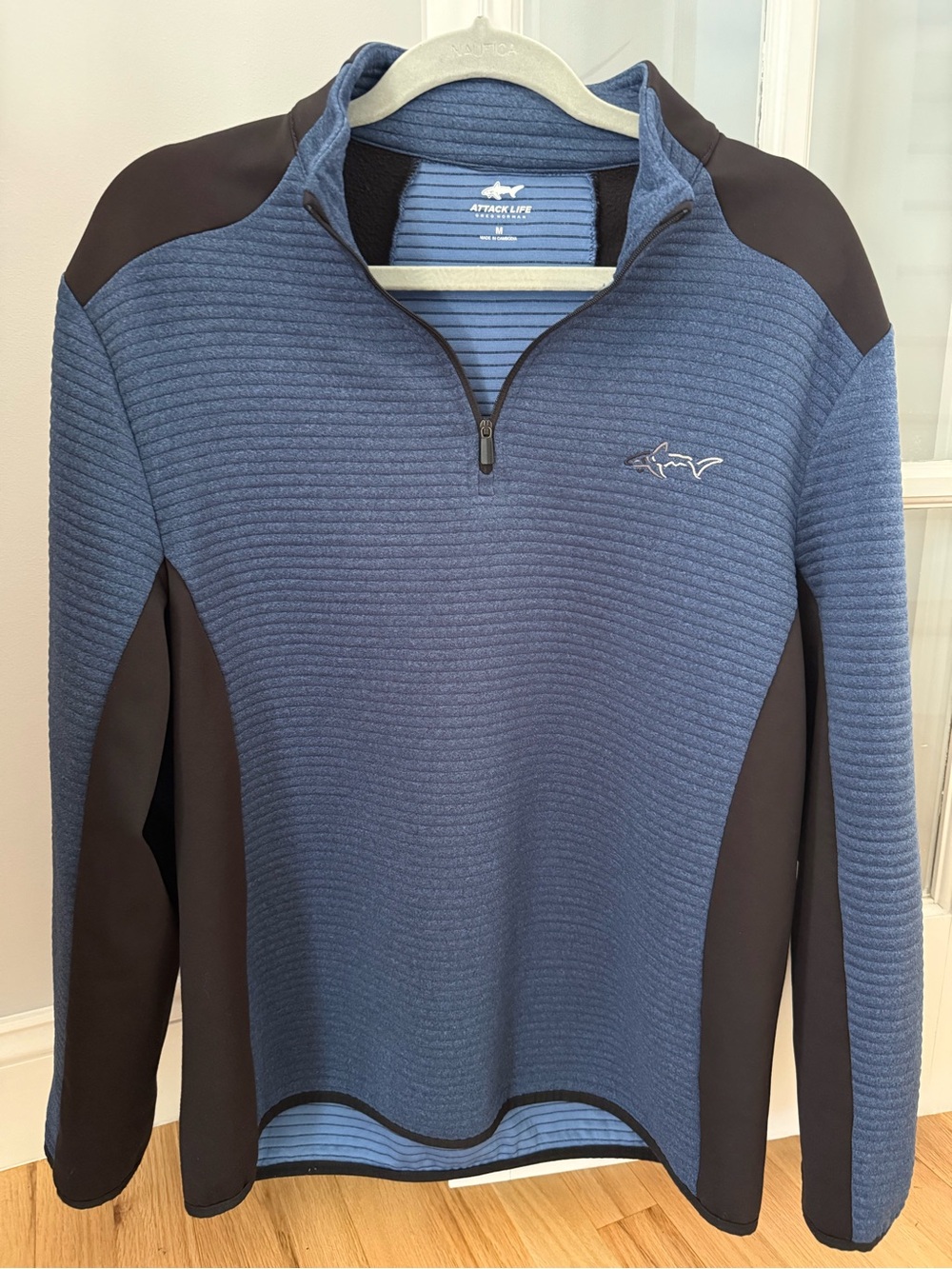 Attack Life by Greg Norman Blue & Black Performance 1/4 Zip Pullover
